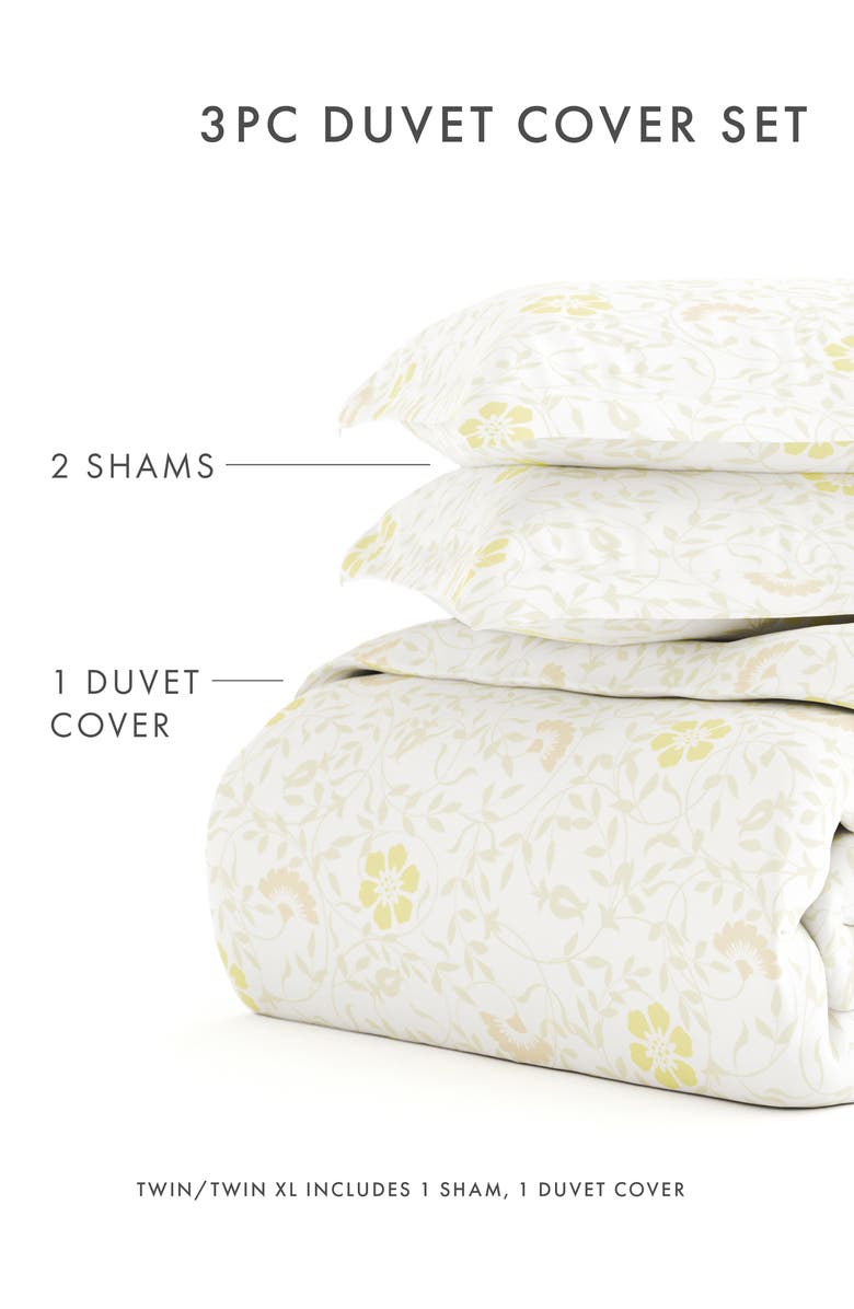 HOMESPUN Premium Ultra Soft 3-Piece Spring Vines Print Duvet Cover Set, Alternate, color, 