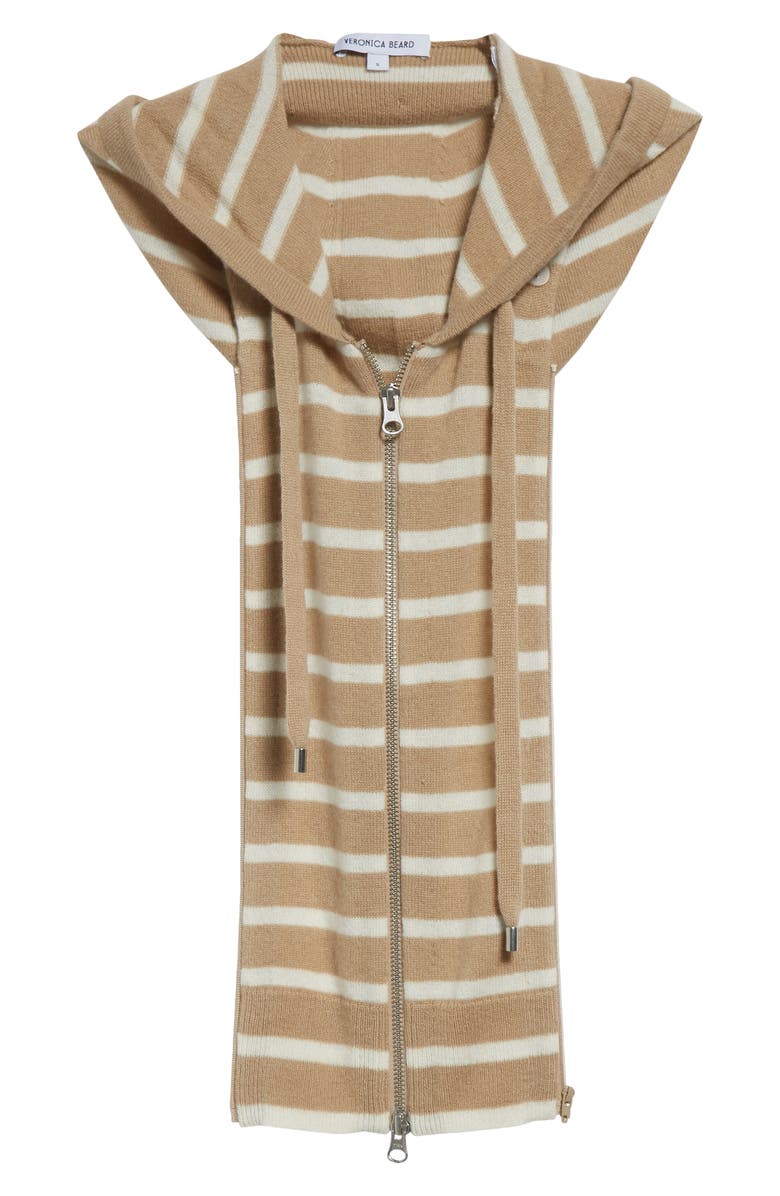 Veronica Beard Stripe Cashmere Hoodie Dickey, Main, color, 