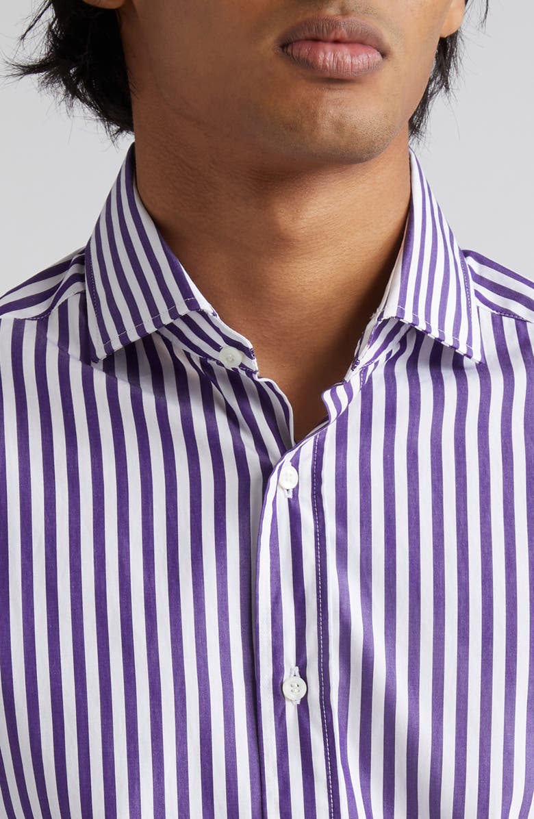 Brunello Cucinelli Basic Fit Stripe Button-Up Shirt, Alternate, color,