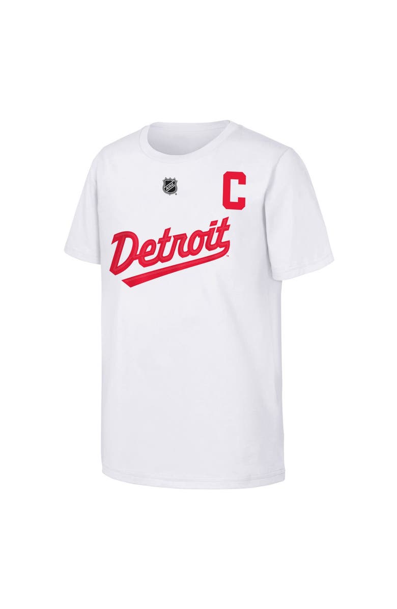 Outerstuff Youth Dylan Larkin White Detroit Red Wings 2025 NHL Stadium Series Replica Player Name & Number T-Shirt, Alternate, color, 