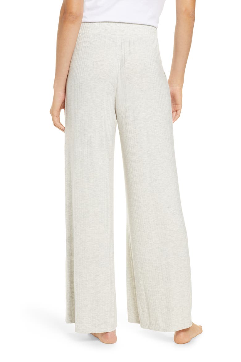 Rib Wide Leg Lounge Pants, Alternate, color, LIGHT H. GREY