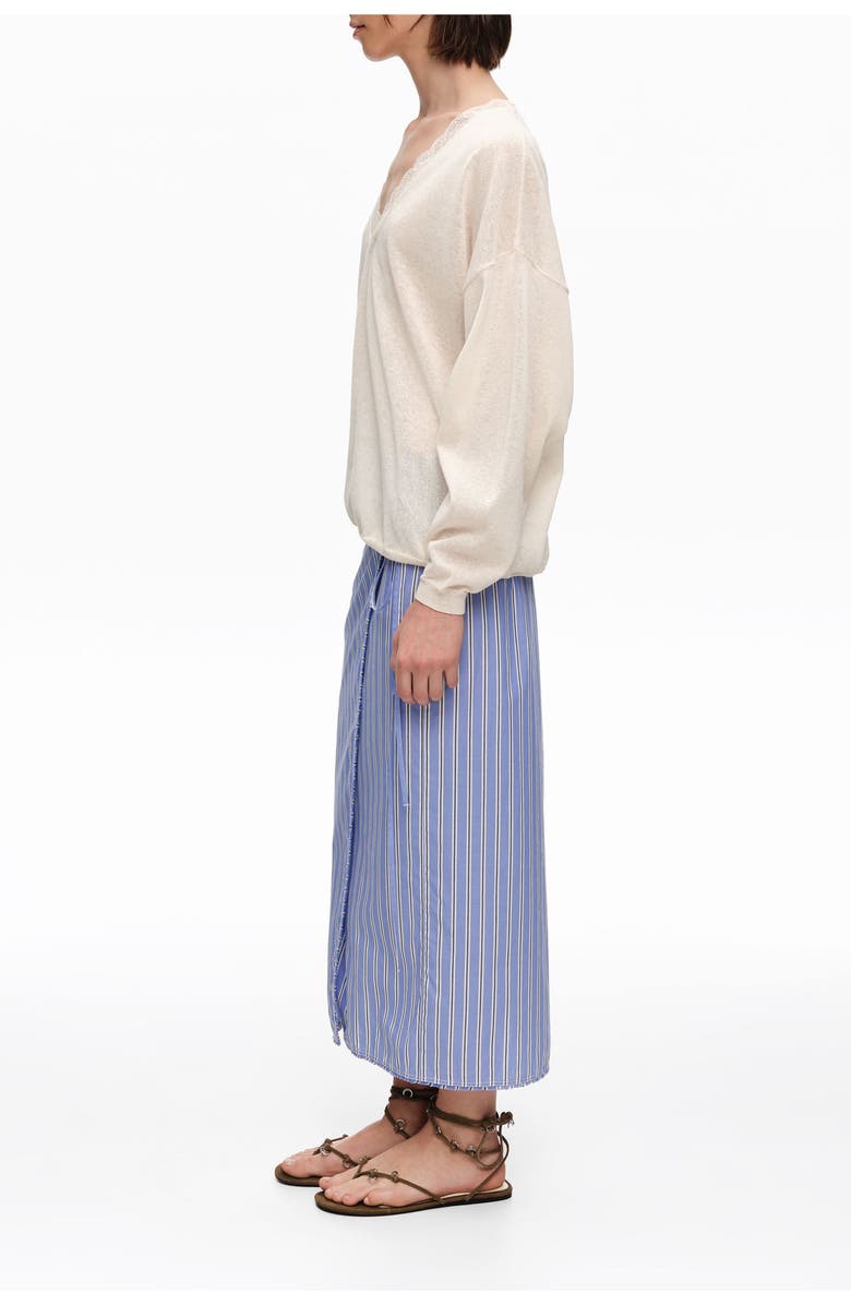 Bimba y Lola Straight Striped Sarong Skirt, Alternate, color, Blue