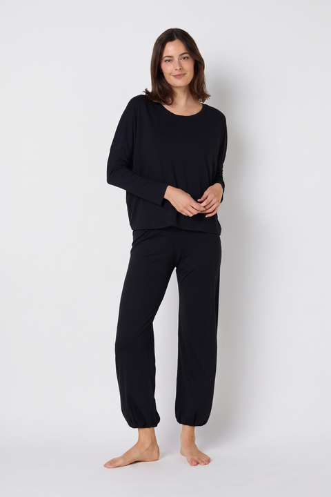 Classic Solid Pima Knit Pullover Pajama Set