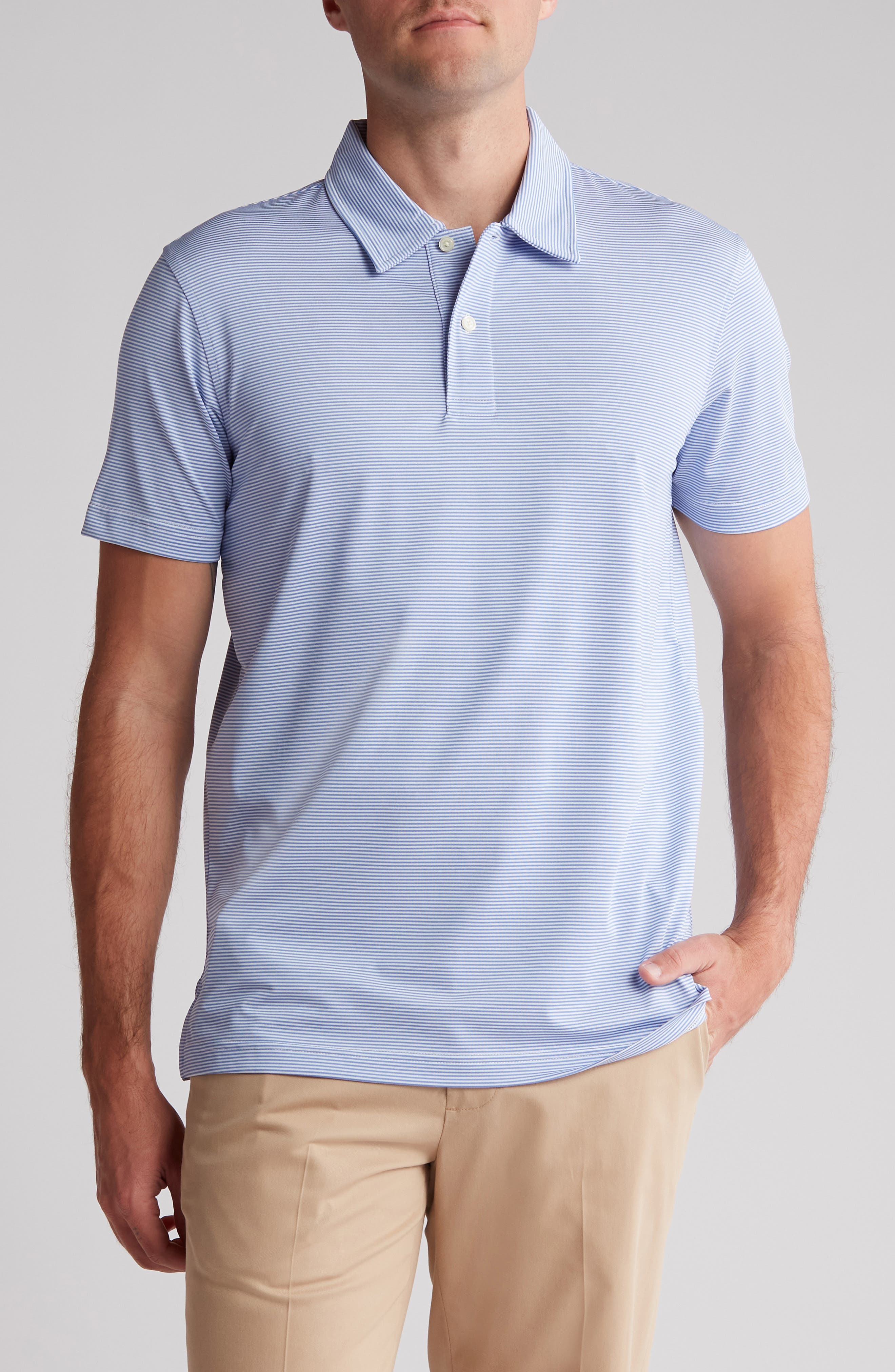 Brooks Brothers Stripe Performance Golf Polo