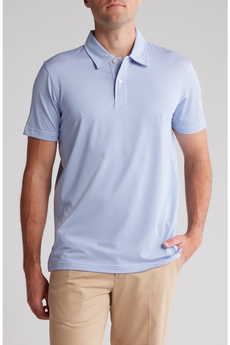 Stripe Performance Golf Polo, Main, color, BLUE