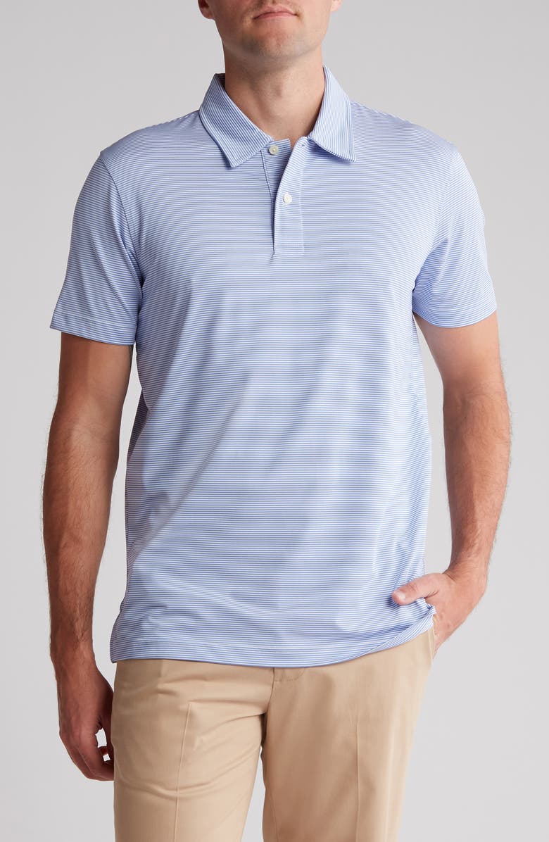 Brooks Brothers Stripe Performance Golf Polo, Main, color, Blue