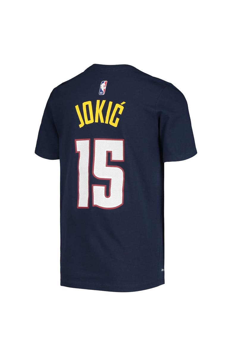 Nike Youth Nike Nikola Jokic Navy Denver Nuggets Logo Name & Number Performance T-Shirt, Alternate, color, Navy