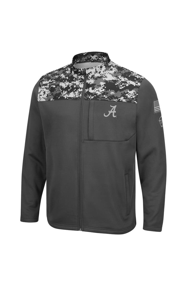 COLOSSEUM Men's Colosseum Charcoal Alabama Crimson Tide OHT Military Appreciation Digi Camo Full-Zip Jacket, Alternate, color, 