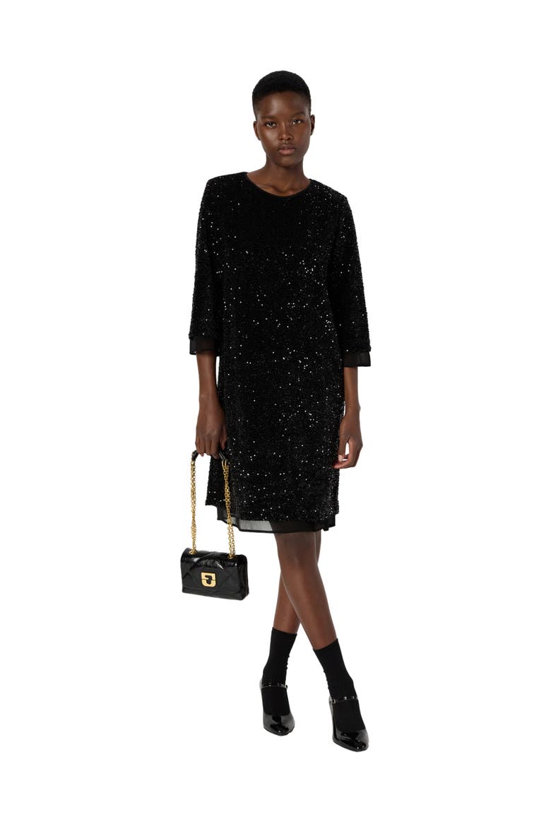 Liora Sequin Dress, Alternate, color, Black