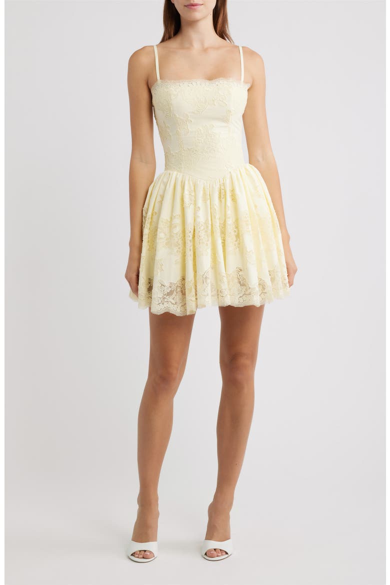 Chloe Broderie Anglaise Minidress, Main, color, LEMON