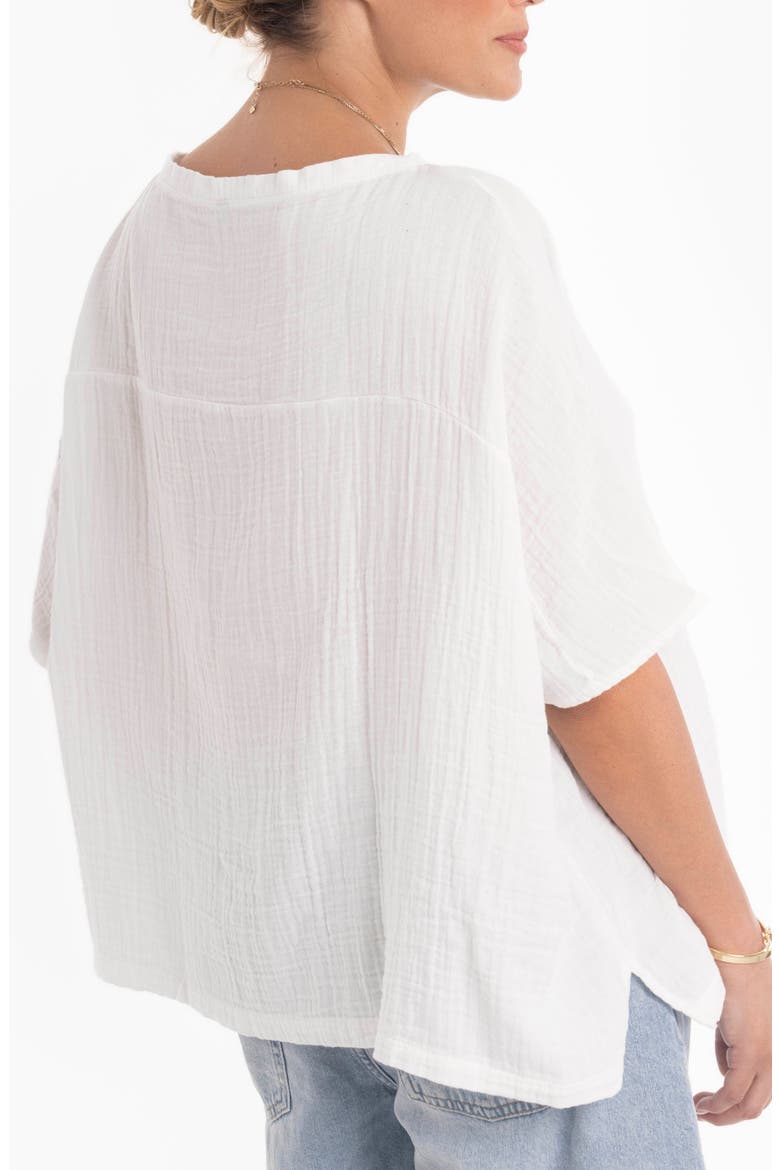 Square Gauze Top, Alternate, color, White