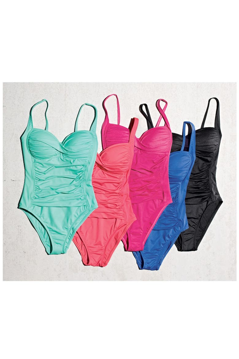 'Sweetheart' One-Piece Swimsuit, Alternate, color, EMERALD