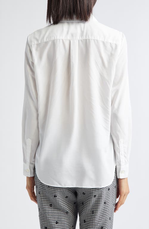 Comme Des Garcons Girl Comme Des Garçons Girl Ruffle Pocket Broadcloth Button-up Shirt In White