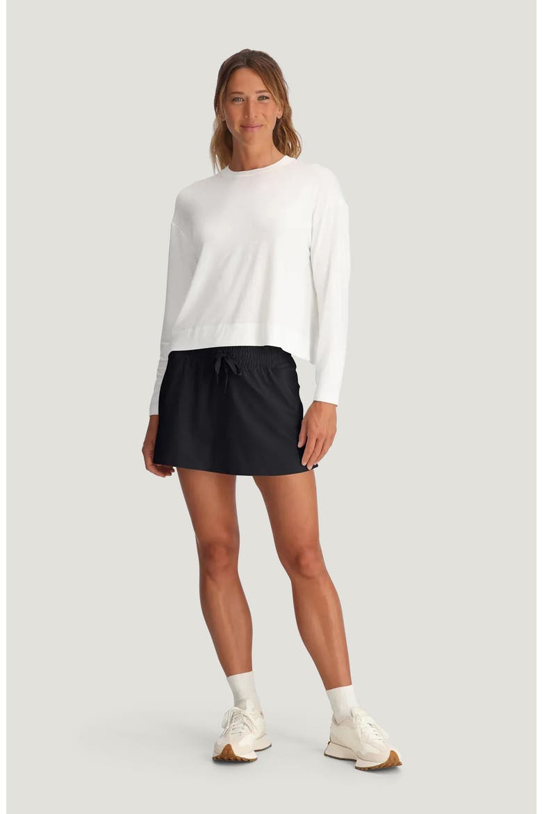 Driftlight Drawstring Miniskirt, Alternate, color, BLACK