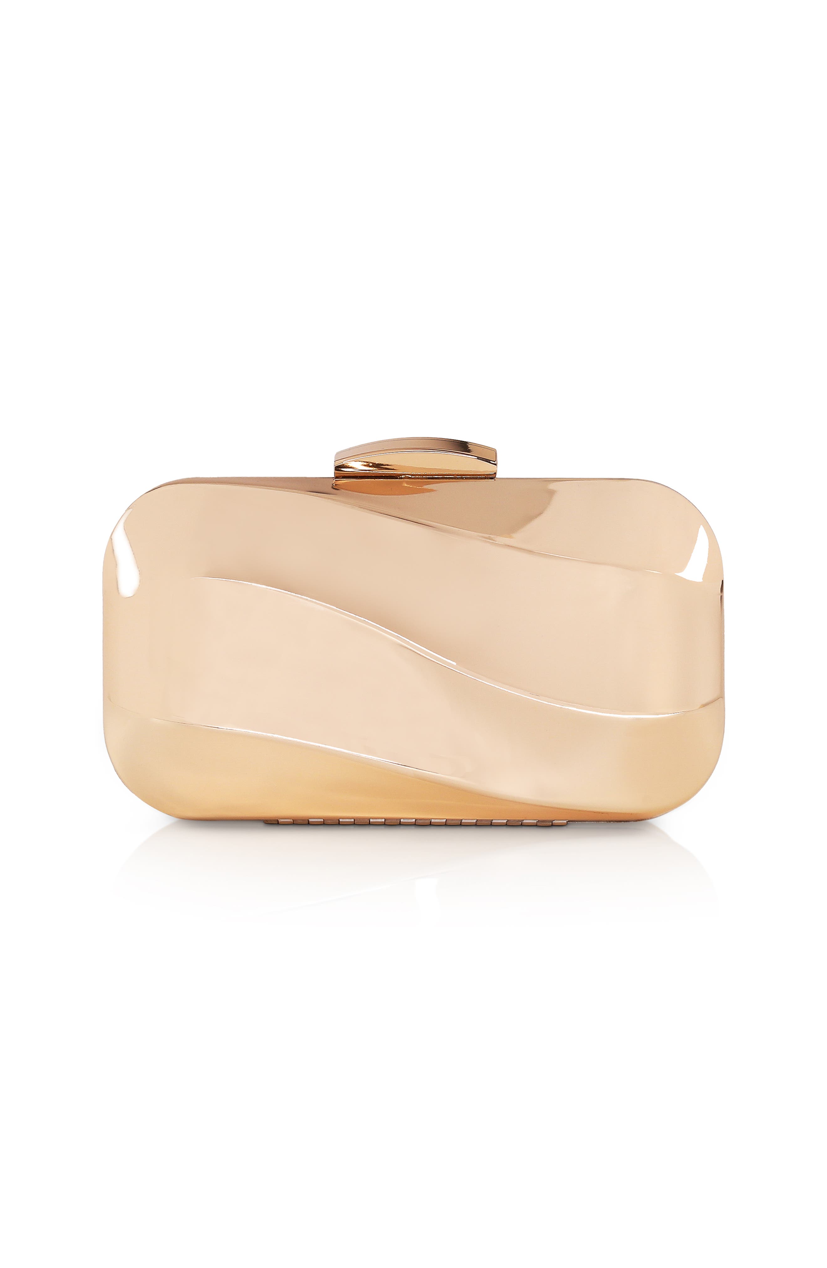 Jewel Badgley Mischka Aven Metal Wave Minaudiere, Main, color, Gold