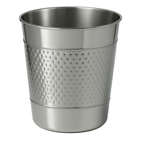 Riley Modern Classic Hammered Steel Accent 2-Gallon Wastebasket