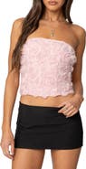 EDIKTED Rosee Floral Appliqué Strapless Corset