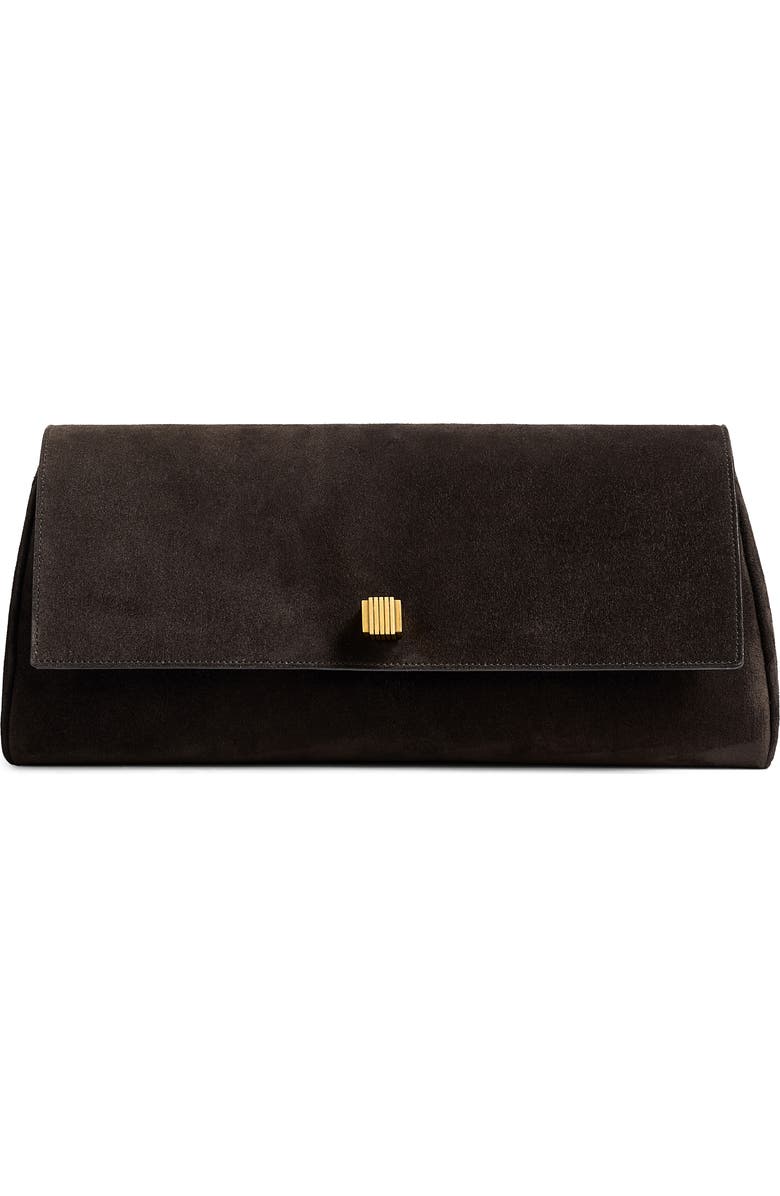 Khaite Audrey Suede Clutch, Main, color,