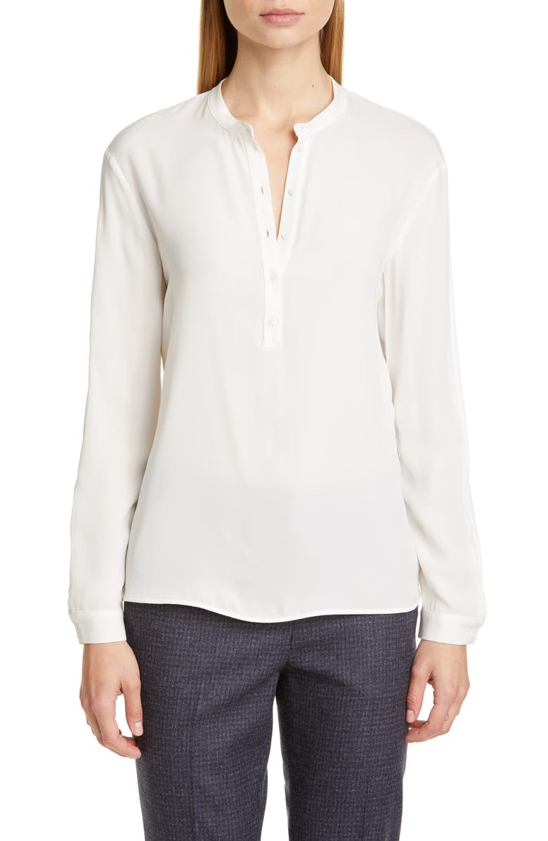 Fabiana Filippi Satin & Jersey Pullover Blouse, Main, color,