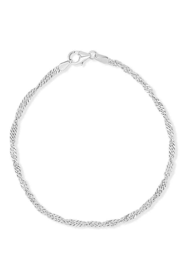 14k Gold Chain Bracelet, Main, color, 14KW