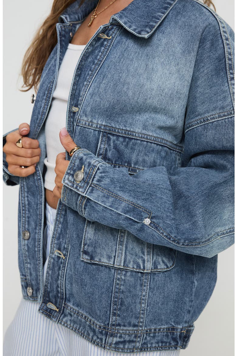 Kier Oversize Denim Jacket, Alternate, color, BLUE