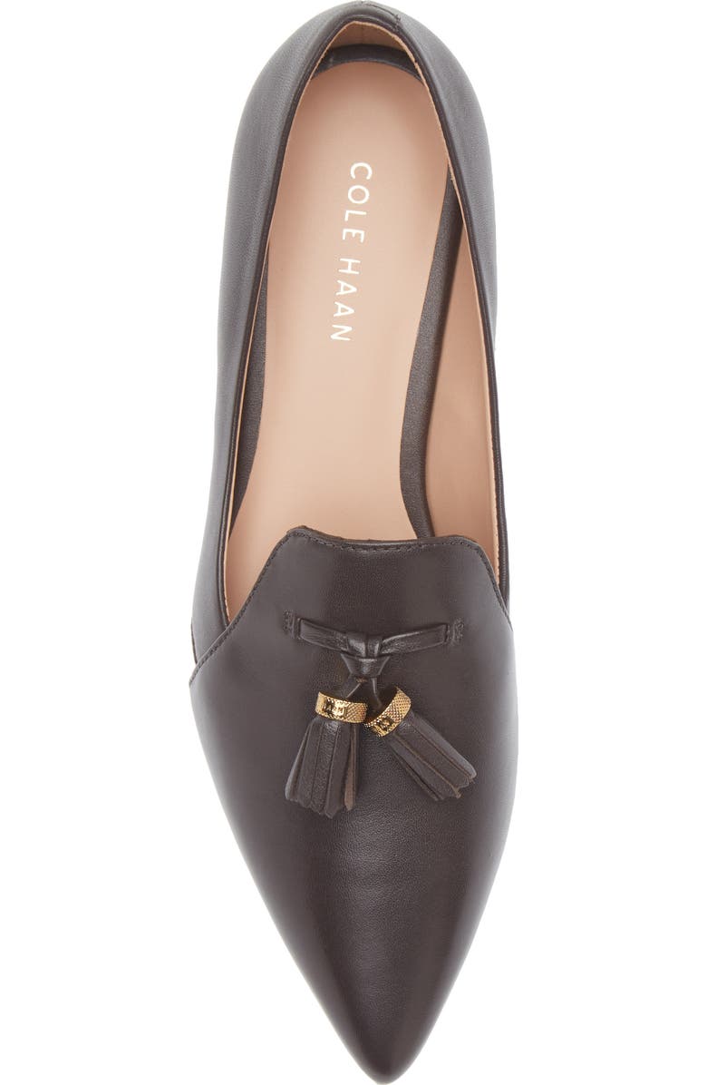 Cole Haan Vanya Tassel Flat, Alternate, color, Dark Chocolate Leather