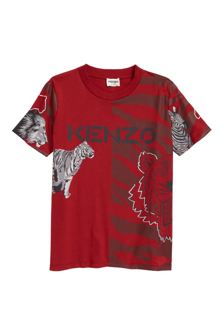 Kids' Animal Graphic Tee, Main, color, DARK RED