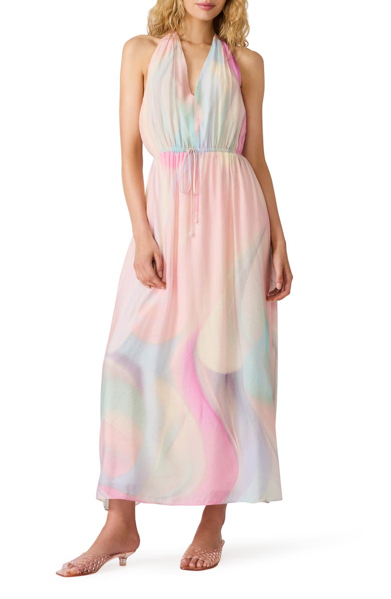 Steve Madden Crawford Halter Maxi Dress, Main, color, Pastel Multi