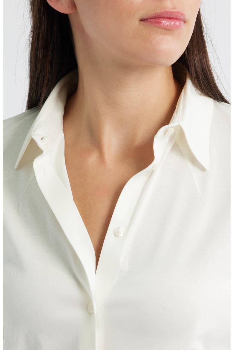 Bronta Tuesday Cotton Button-Up Shirt, Alternate, color, SOFT CREAM