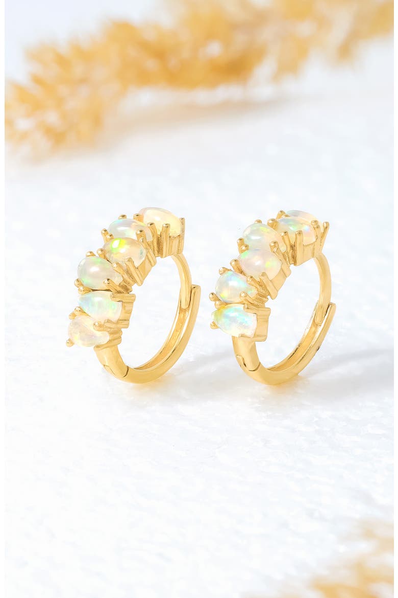Opal Huggie Hoop Earrings, Alternate, color, YELLOW