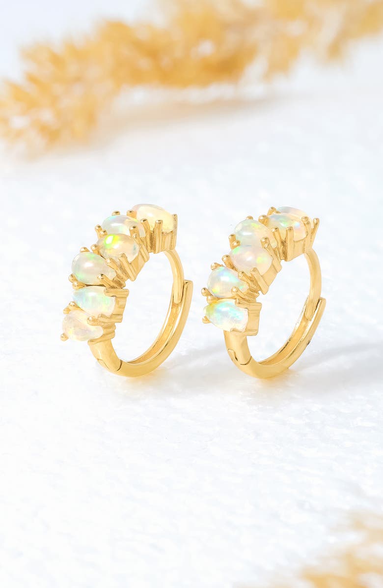 YS GEMS Opal Huggie Hoop Earrings, Alternate, color, 