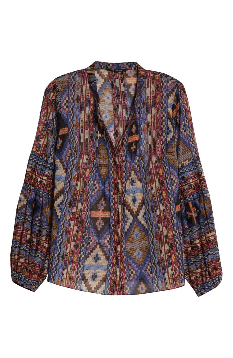 KOBI HALPERIN Melody Print Pintuck Cotton Blouse, Alternate, color,