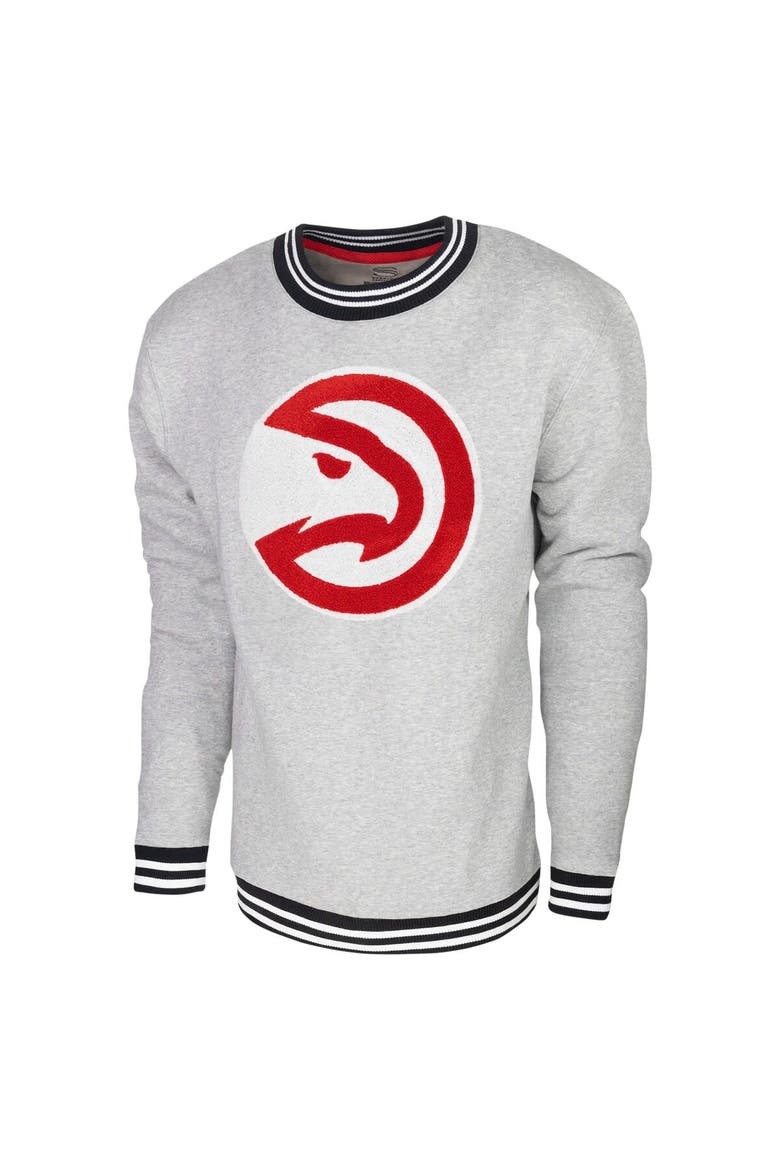 Men's Stadium Essentials Heather Gray Atlanta Hawks Club Level Pullover Sweatshirt, Alternate, color, Heather Gray