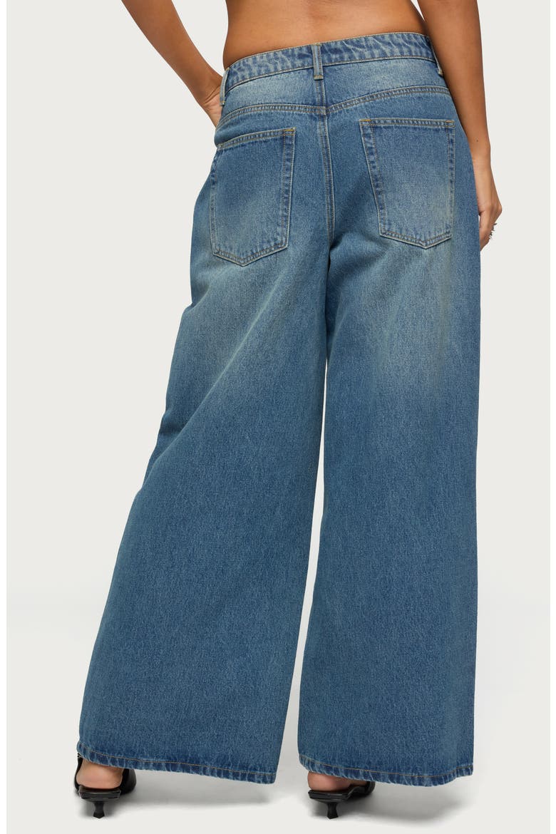 Skater Girl Washed Low Rise Wide Leg Jeans, Alternate, color, BLUE-VINTAGE-WASHED