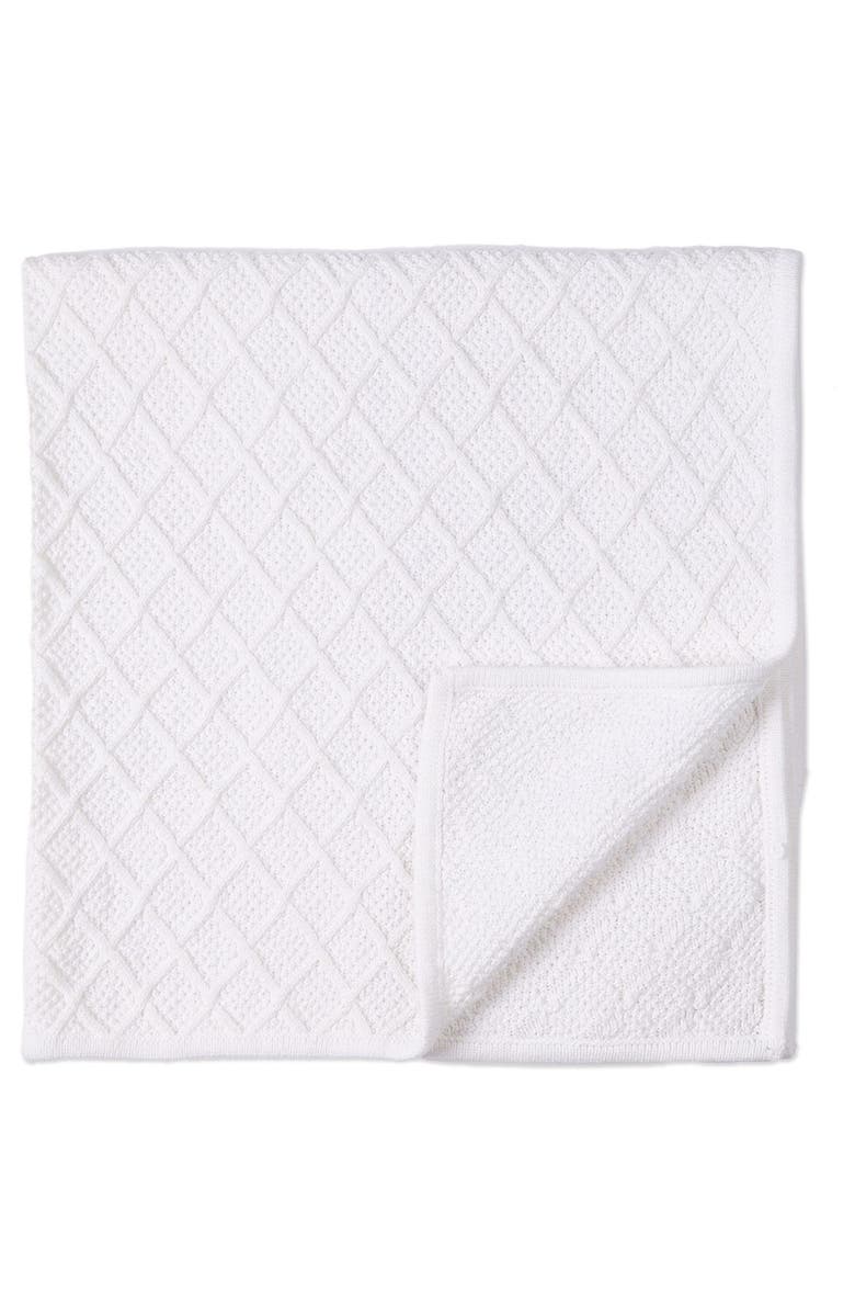 MiniMoi Cotton Knit Cuddle and Receiving Blanket, Main, color, White