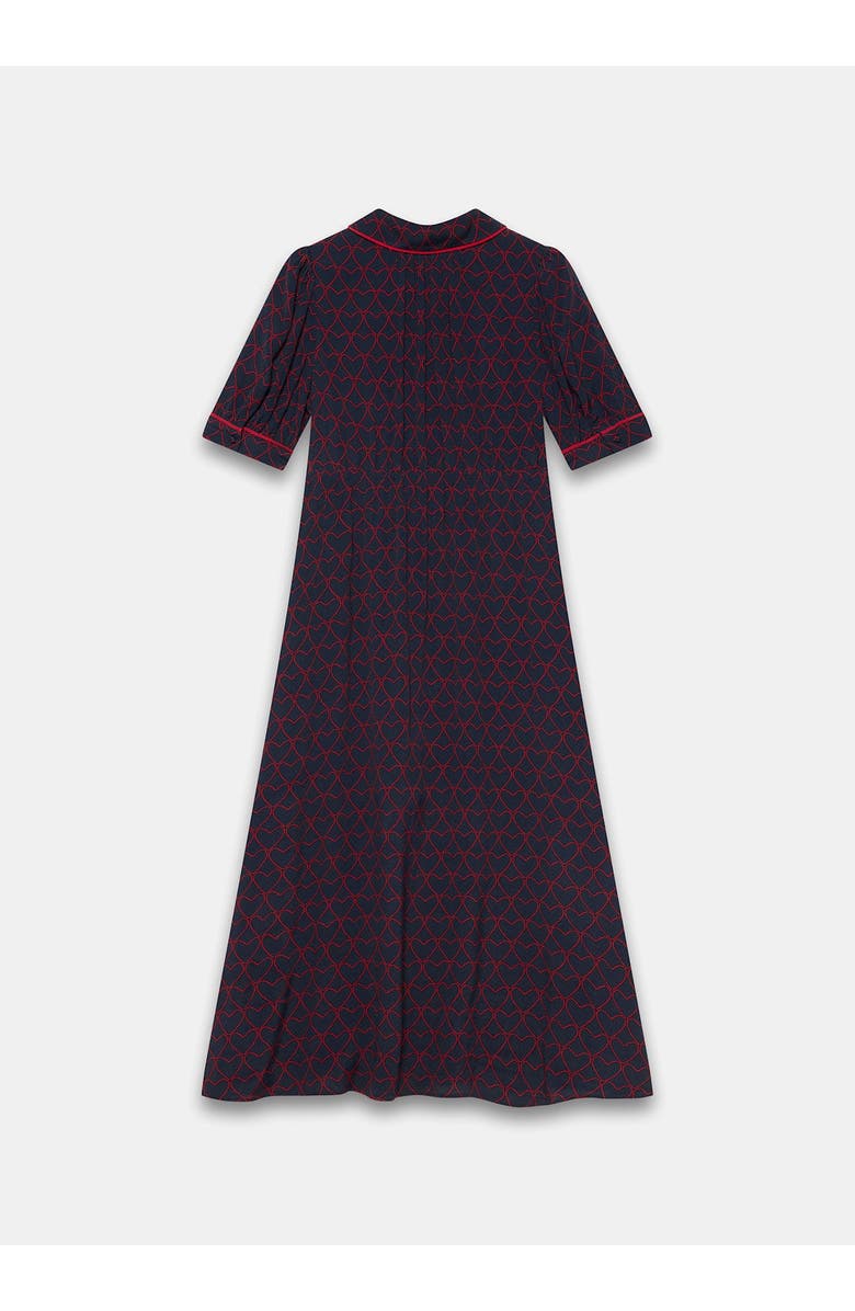 MINT VELVET Heart Print Midi Dress, Alternate, color, Navy