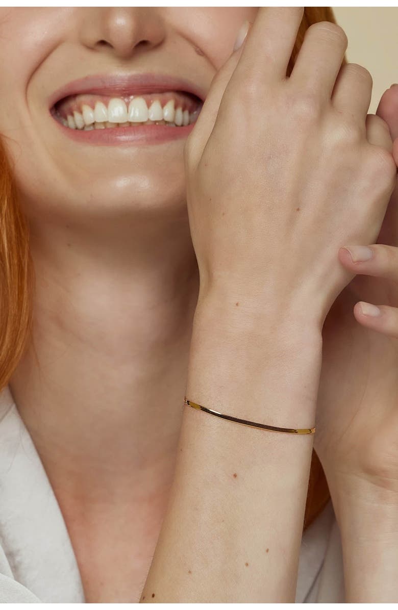 Bearfruit Jewelry Sterling Silver 18k Gold Plated Caroline Bracelet Dainty Trendy Chain, Alternate, color, Gold