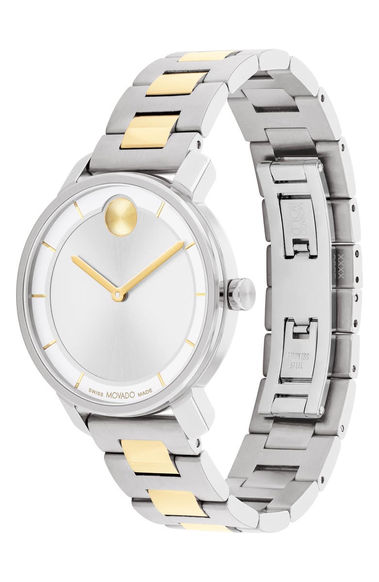 Movado Bold Access Bracelet Watch, 34mm, Alternate, color, Silver White