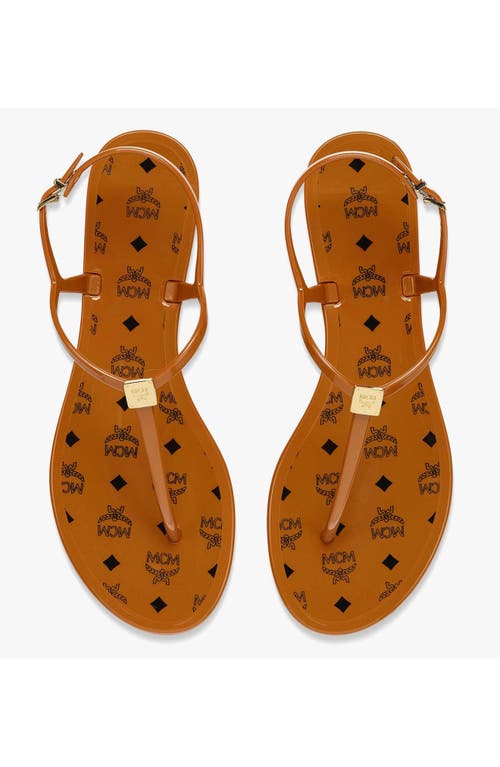 Mcm Monogram Jelly Sandals In Brown