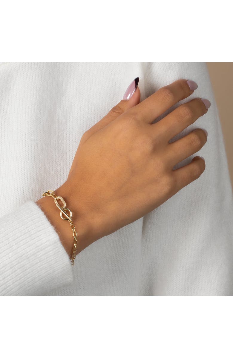 BY ADINA EDEN Pave Accented Toggle Multi Chain Bracelet, Alternate, color, Gold