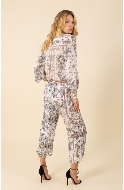 Halebob Blaire Charmeuse Cargo Pant In Beige