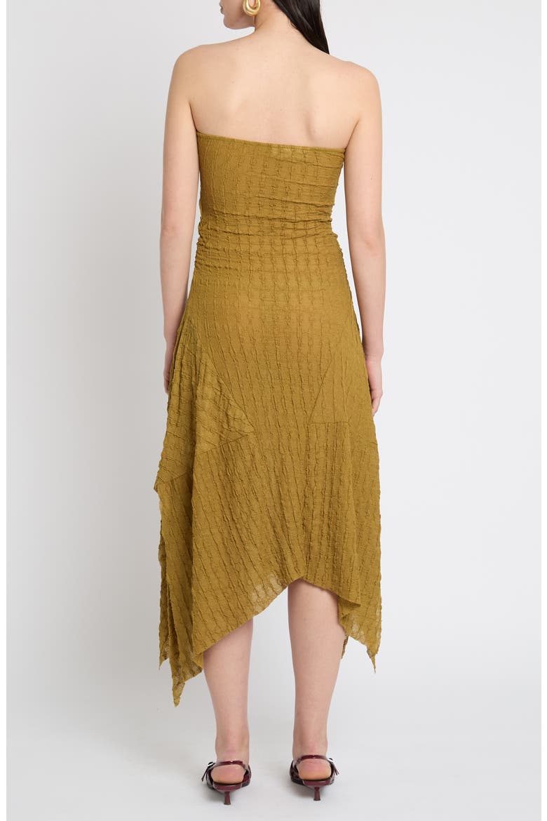 Hanky Hem Midi Bandeau Dress, Alternate, color, CHARTREUSE