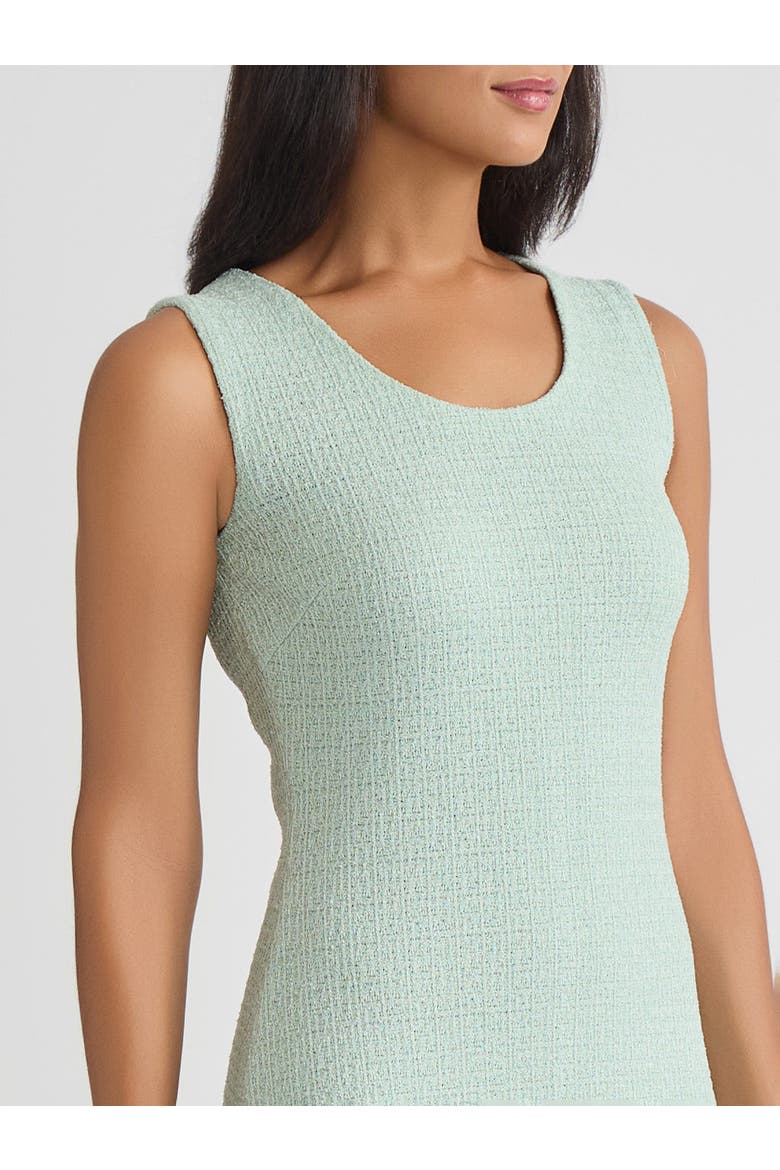 Tonal Fringe Trim Knit Sheath Dress, Alternate, color, Fresh Mint