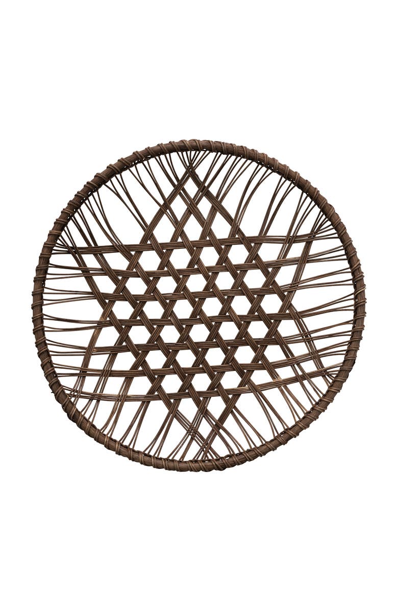 Storied Home Hand-Woven Rattan Open Weave Basket, Main, color, Brown