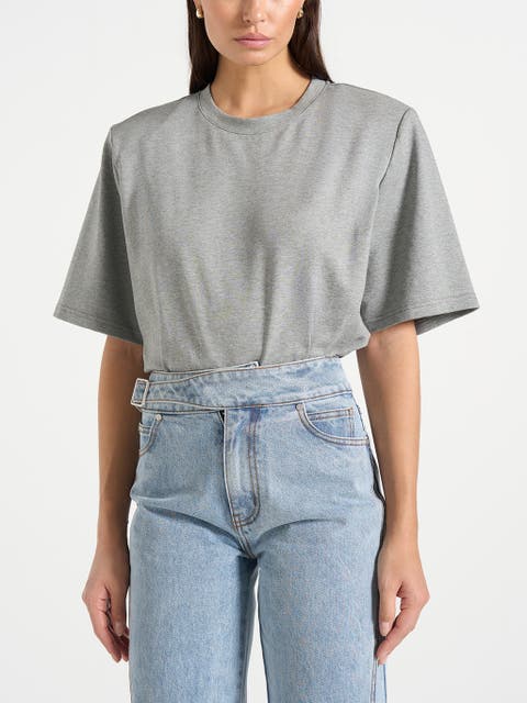 Mia Wide Shoulder Bodysuit T-Shirt
