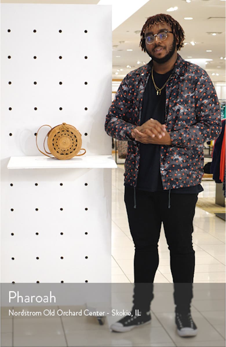 Woven Rattan Circle Crossbody Bag, sales video thumbnail