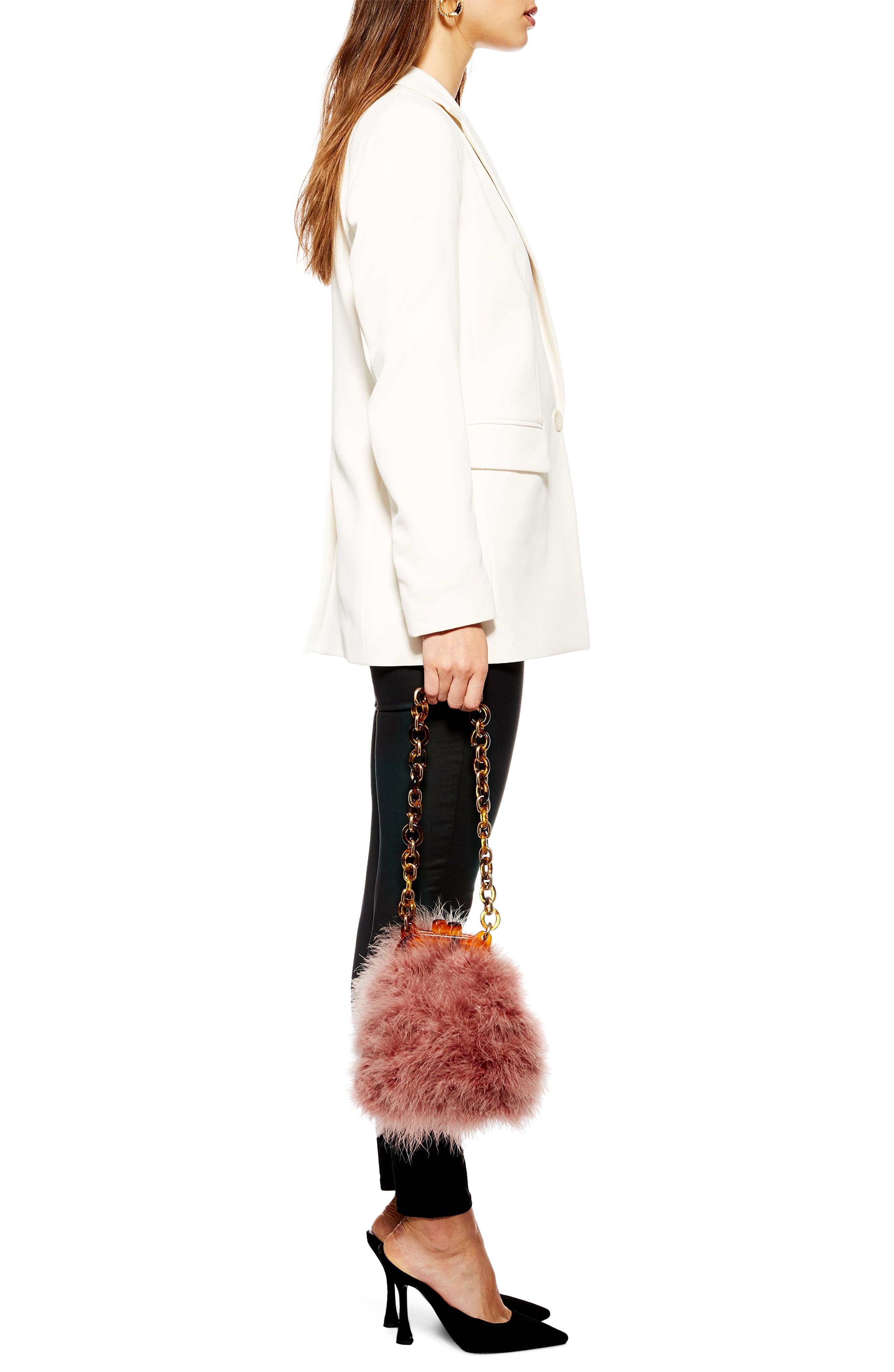 Marabou Feather Frame Handbag, Alternate, color, PINK MULTI