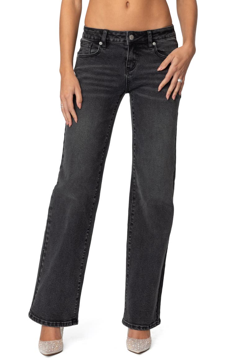Shayna Low Rise Straight Leg Jeans, Main, color, BLACK