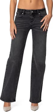 EDIKTED Shayna Low Rise Straight Leg Jeans