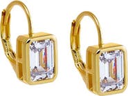 BY ADINA EDEN CZ Bezel Emerald Baguette Huggie Earring